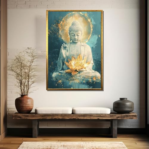 Toile fleur zen Bouddha lotus pour créer un espace méditation maison 70x100cm