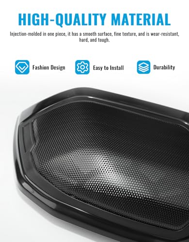 Tapas para altavoces de alforjas 6x9 pulgadas para Harley Road Glide y Street Glide (2023-2026) | Tira de sellado incluida, Negro mate, Plástico ABS, Instalación sin perforación miniatura 5