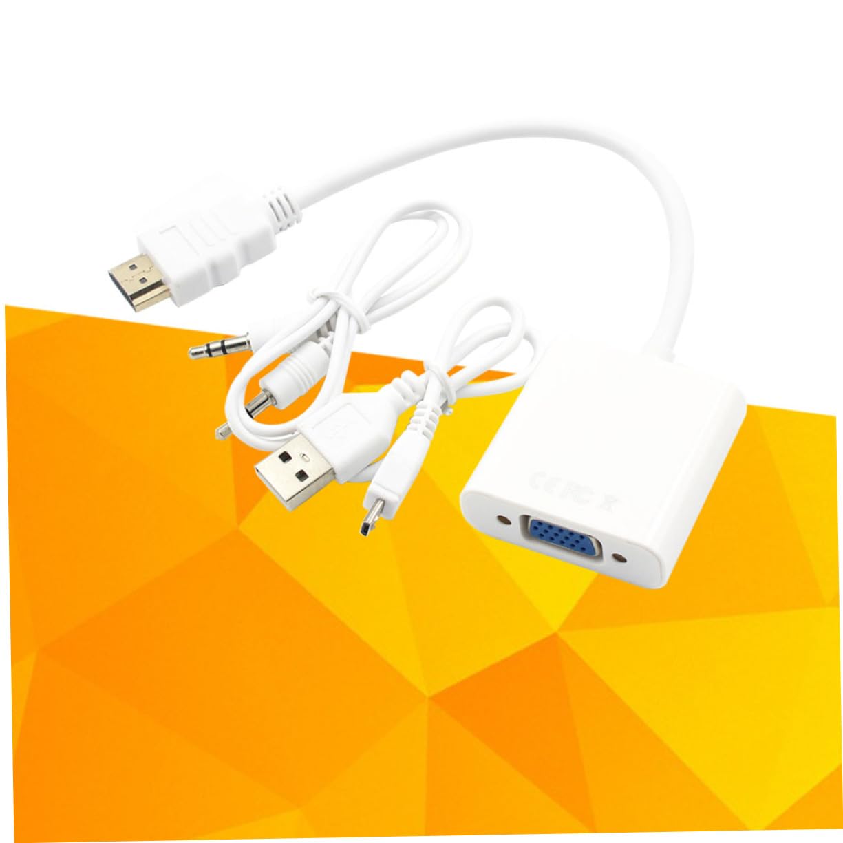 DOITOOL to Vga Adapter Full Video and Audio Converter with USB Power Cable for Computer Laptop and Tablet White Plug Play Supports Resolution