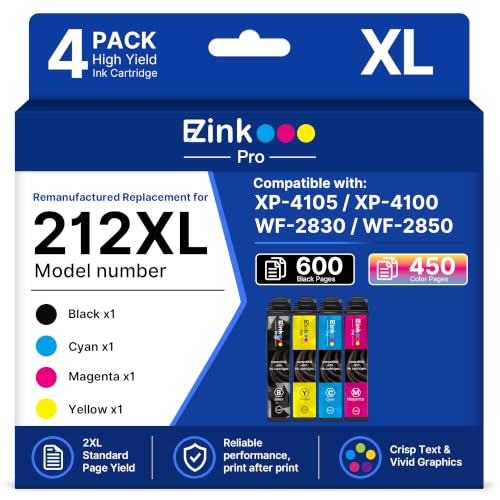 Image of Remanufactured Ink Replacement for Epson 212 Ink Cartridges for Epson 212XL