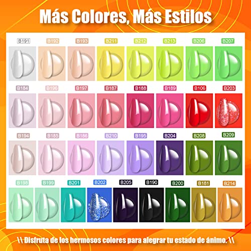 SHOWNAIL 39 Pcs Pintauñas Semipermanentes, 33 Colores Esmalte para Uñas, Gel UV LED con Base, Top y Mate, Cat Eye, Glowing Coat, Colores Populares Navidad de Año Nuevo - imagen 2