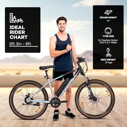 Image of NINETY ONE Wolverine X | Electric Cycle | 7.8Ah Battery | 27.5T | 91 Tuf Shox Front Suspension | 250 Watt IP65 BLDC Motor | 99% pre-Assembled | 2 Years Battery Warranty | Blue Silver