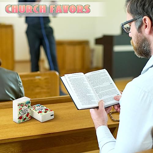 Image of 50 Pack Christian Pocket Tissues Gifts Bulk Bible Verse Travel Packs Bulk 500 Sheet Small Tissues Pocket Packs 3 Ply Mini Travel Size Individual Religious Party Favor