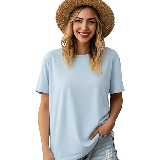 Camiseta Feminina 100% Algodão, Básica Lisa Cores, Casual Confortável
