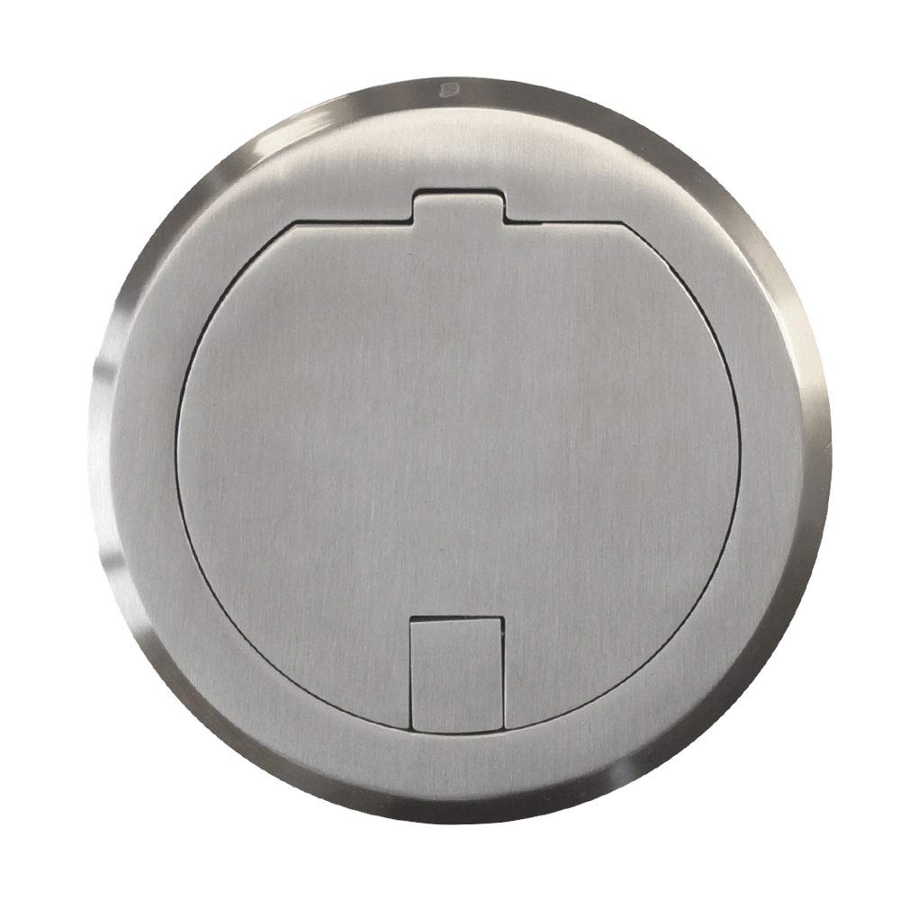 Prise encastrable de sol en acier inoxydable pour sol et mur rétractable franchissable (prise connexion réseau ronde)