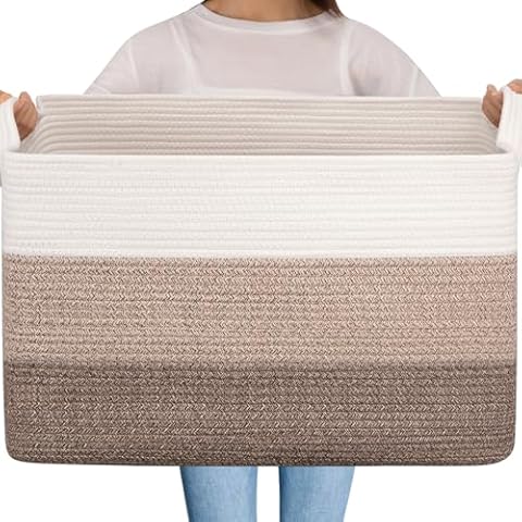 OIAHOMY Extra Large Cotton Rope Basket Cover
