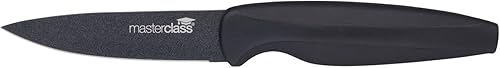Miniatura 7 de MasterClass Agudo - Juego de cuchillos de acero inoxidable antiadherentes de 5 piezas y bloque magnético para cuchillos, color negro