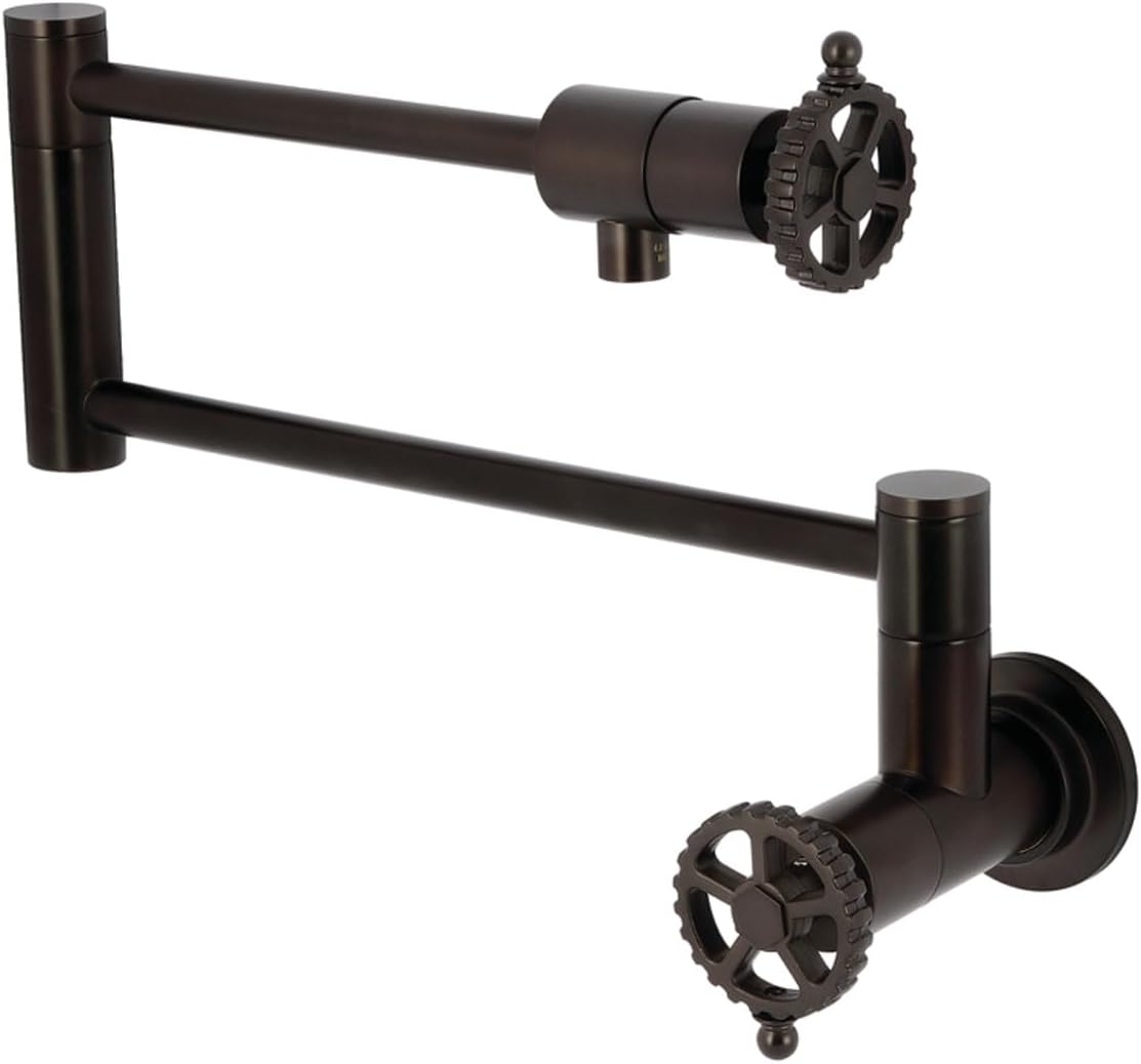 Kingston Brass KS4105CG Fuller Wall Mount Pot Filler, Oil Rubbed Bronze