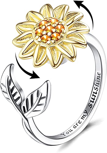 Bague d'anxiété tournesol rotative pour les examens et le bureau