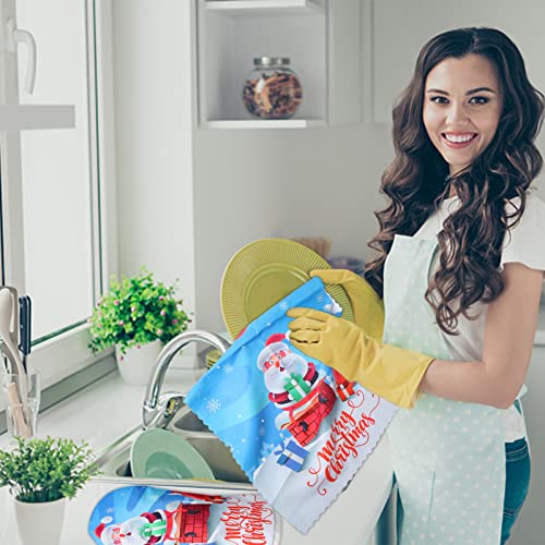 Lucleag 6 Pack Christmas Oven Mitts Potholders And Towels Set, Christmas Santa Oven Mitts Pot Holders Towels Heat Resistant Non-Slip Cooking Gloves Bbq Cooking Baking Grilling #TOP4