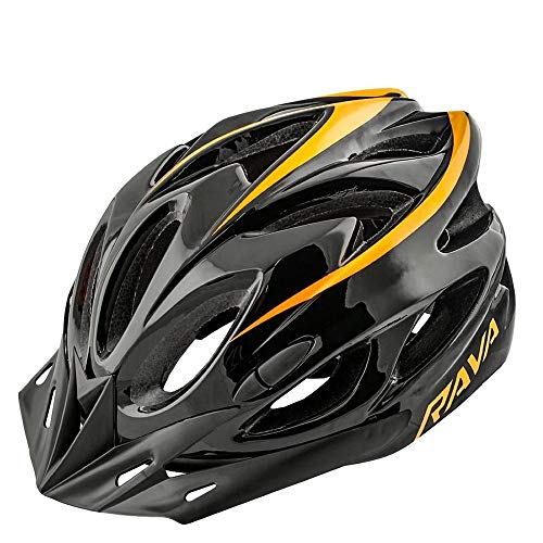 Capacete Para Ciclismo Laranja Tamanho Grande 57 a 61cm C/Viseira In Mold Rava