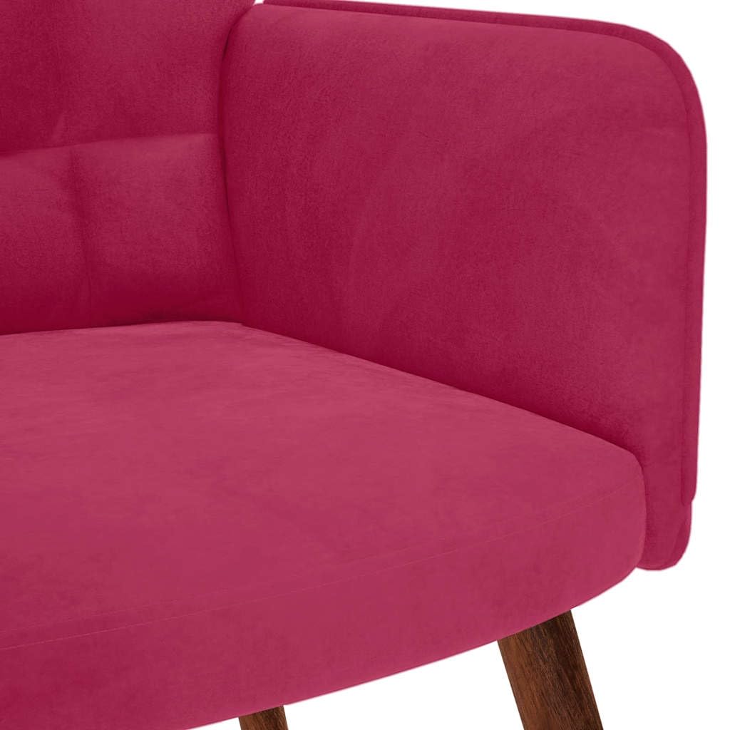 Poltrona relax con sgabello, comoda poltrona imbottita in velluto con piedini in legno, moderna poltrona con poggiapiedi, per soggiorno, camera da letto e ufficio, 61,5 x 69 x 95,5 cm