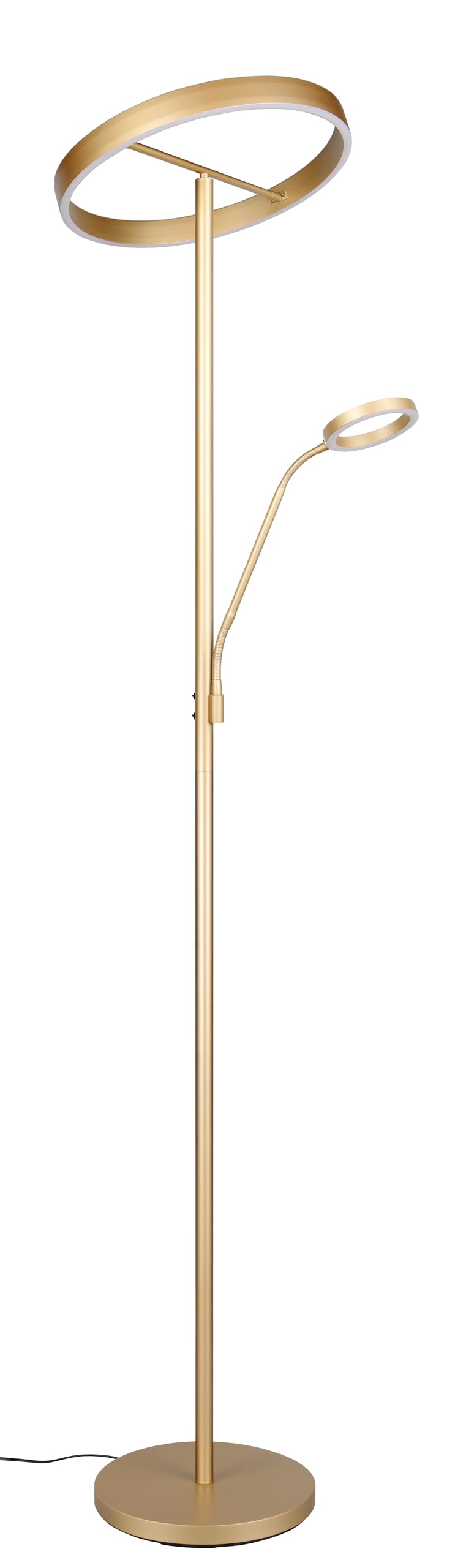 Trio Lampa podłogowa LED Leuchten WILLIS 449510279, złoty metal, 39 + 5,5 W LED, regulowana barwa światła, możliwość ściemniania