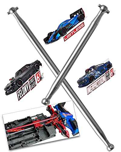 Rcarmumb Drive Shaft Cvd Axles Upgrades For 1/7 Arrma Felony 6S Blx/Infraction 6S Blx/Limitless Roller,2Pcs Rc Center Driveshafts Parts Hops Up Upgrade To Titanium Alloy #Tc4 Material #TOP18