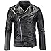 Produktbild MISSMAO Bikerjacke Herren Jacke Kunstleder Biker Geteppt Slim Fit Modern Freizeit Schwarz XS