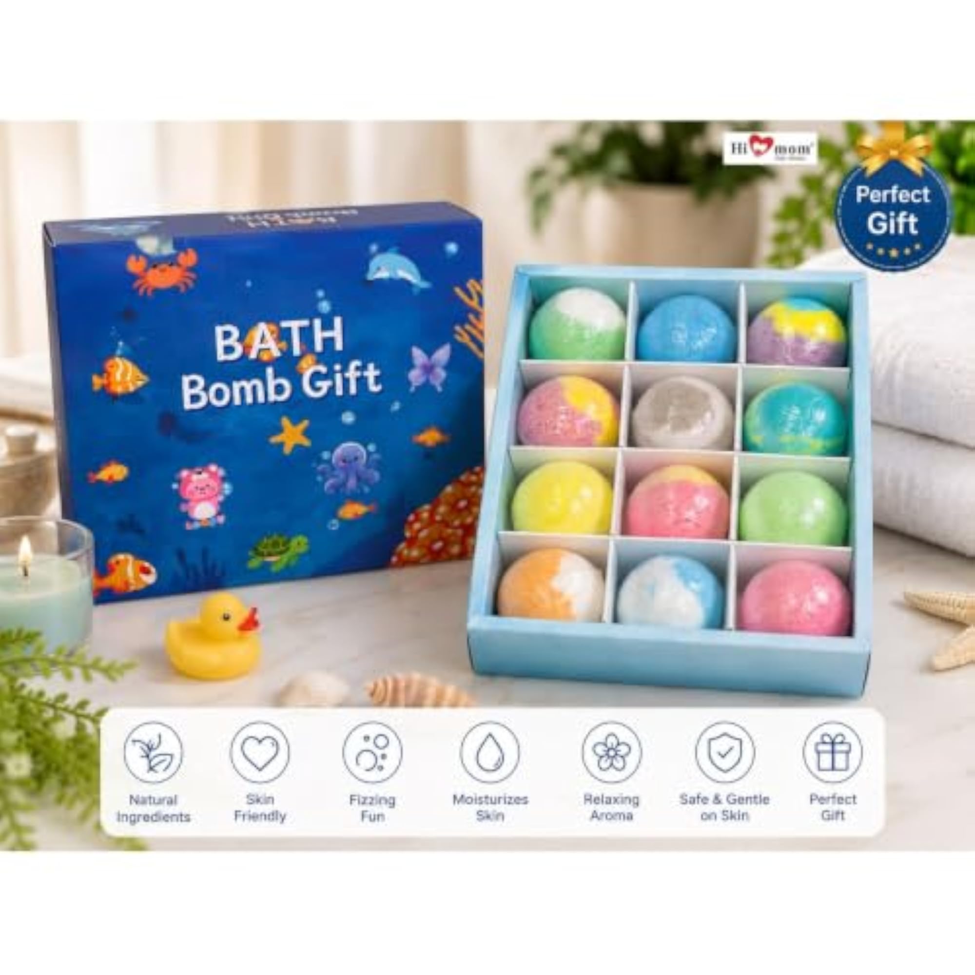 Colorful Baby Bath Bombs with Essential Oils