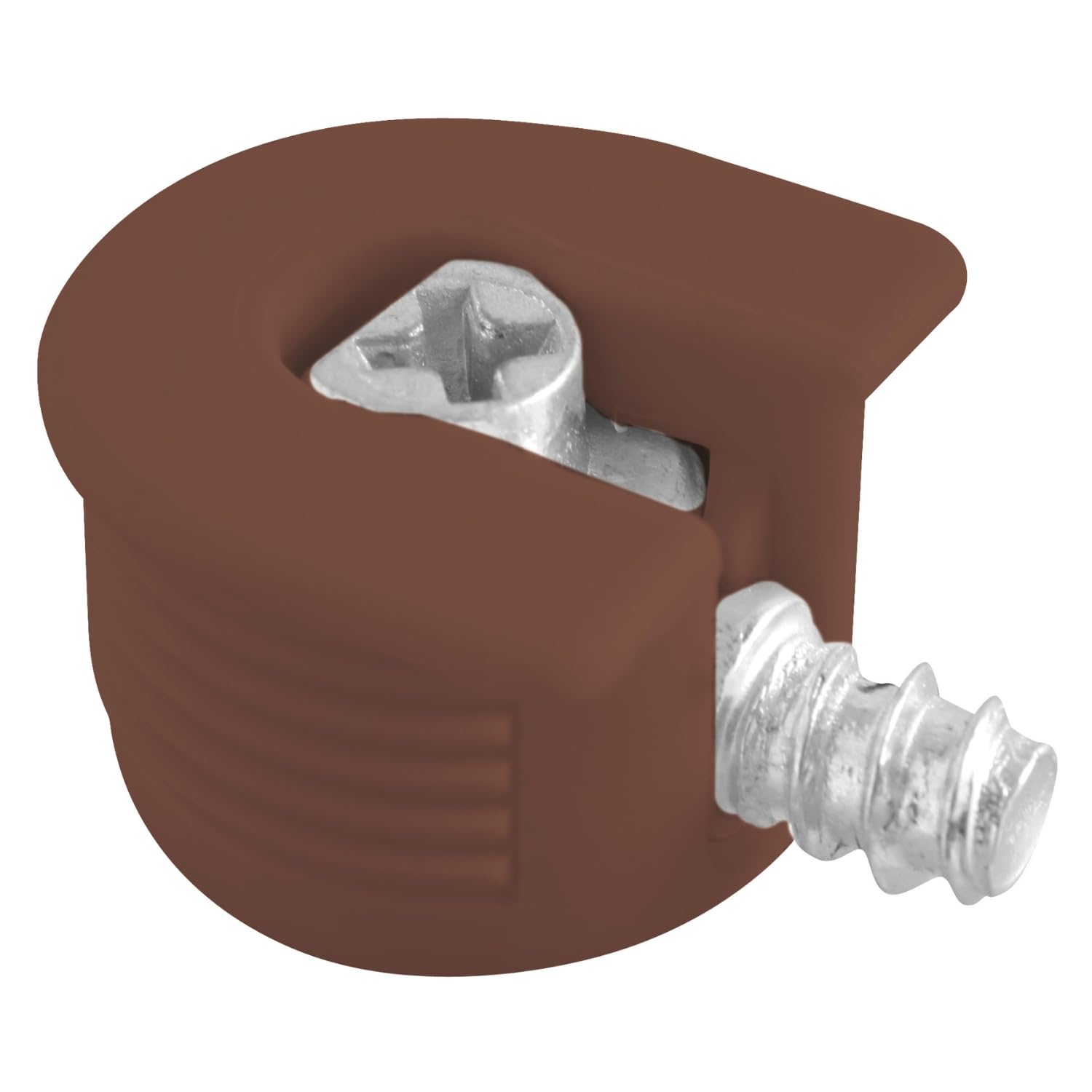20mm Cam Lock Connector Screws for Flat Pack Furniture โ Knock Down Eccentric Connector Set for Shelves & Cabinets, ZnAl Alloy, 90ยฐ Joint, Glue-Free Assembly (50, Brow, 20mm)