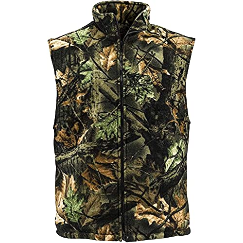TrailCrest by Treel Men's Camo Full Zip Up Fleece Hunting Vest