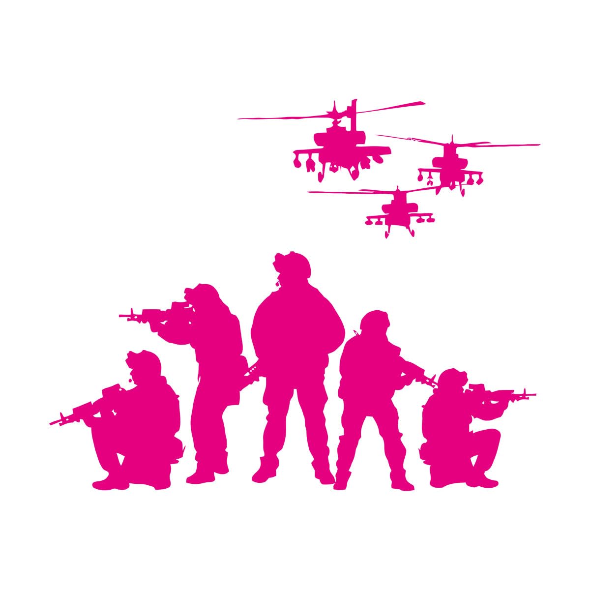 Vinyl Wall Stickers Soldiers Helicopters Patriotic Military 81x104.7cm Do not Damage the wall Surface Extra Large Rosered — image 1