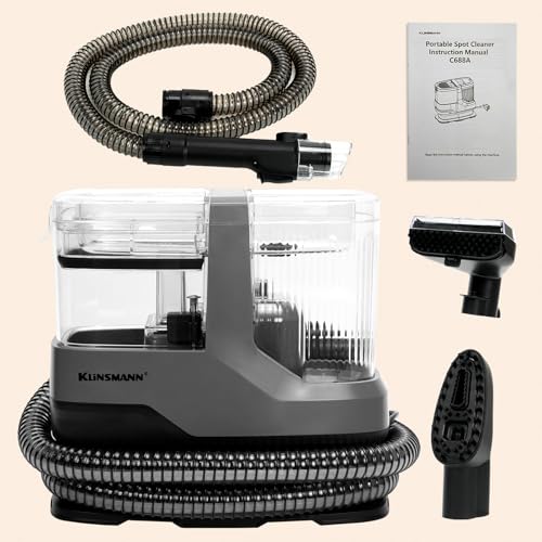 Image of Small Carpet Spot Cleaner Machine, Portable Upholstery & Couch Cleaner Machine with 17KPa Powerful Suction, Deep Cleaning Handheld Car Shampooer for Furniture, Sofa, Rug, Stairs, Pet Stains, Car Seats
