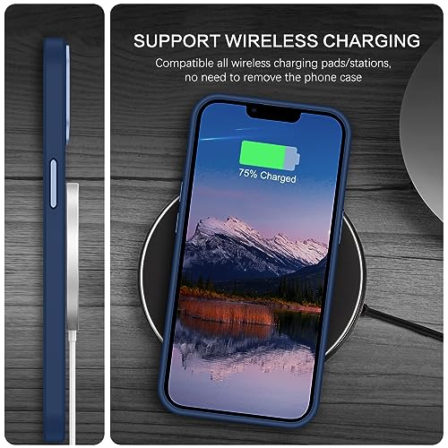 Image of BENTOBEN Magnetic for iPhone 13 Case & iPhone 14 Case [Compatible with Magsafe] Translucent Matte Phone Case iPhone 13 /14 Slim Thin Shockproof Women Men Protective Cover for iPhone 13 /14, Navy Blue