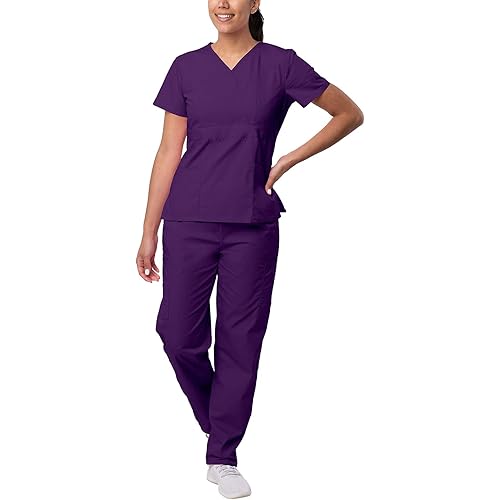 Sivvan Scrubs for Women - Mock Wrap & Cargo Pants Scrub Set