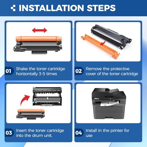 Image of TN830XL Toner Cartridge Black 2-Pack High Yield Replacement for Brother TN830XL TN830 XL Compatible for HL-L2460DW HL-L2405W HL-L2480DW MFC-L2820DW DCP-L2640DW MFC-L2900DW HL-L2400D Laser Printer Ink