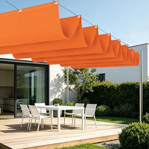 Voile ombrage rétractable imperméable et anti-UV pour jardin - 2