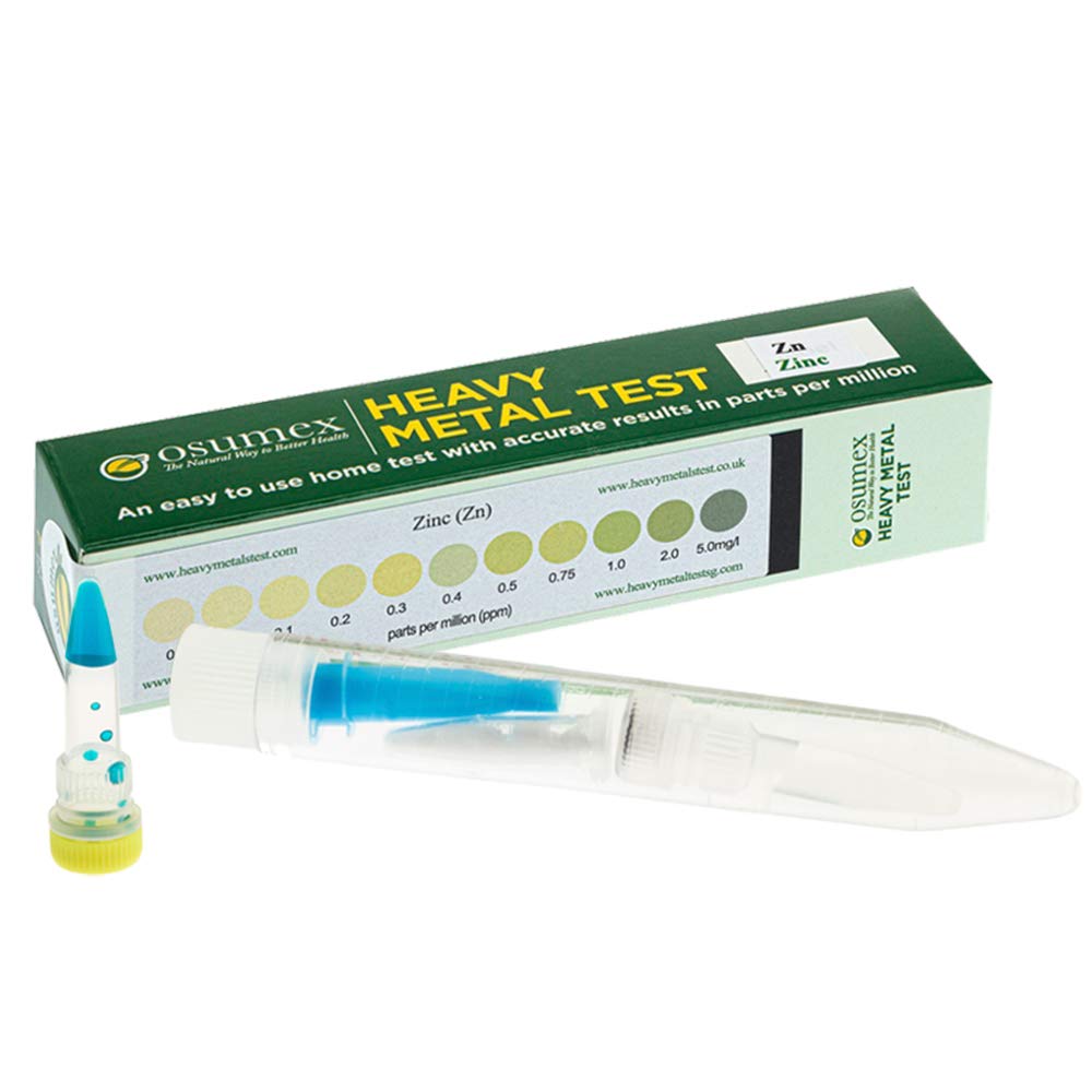 Osumex Heavy Metal Test Kit Zinc Test 1 Pack - Drinking Water Test Kits for Home, Heavy Metals Test Kit for Humans, House Water Testing Kit, Heavy Metal Test for Water, Food, Urine, & Other Materials