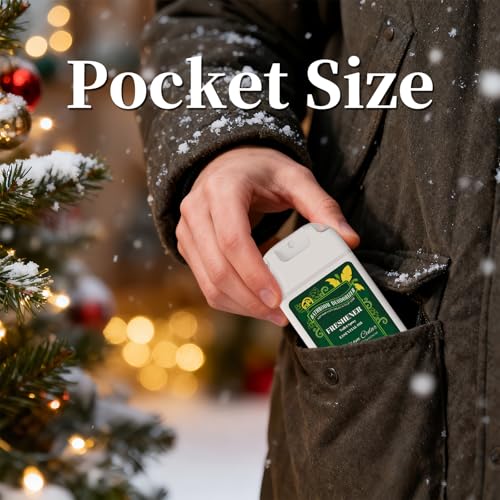 Image of Travel Size Toilet Spray, 2 Pack Air Freshener Spray for Bathroom Deodorizer, Travel Essentials Variety with Removable Hook - Cedar and Berry Scent