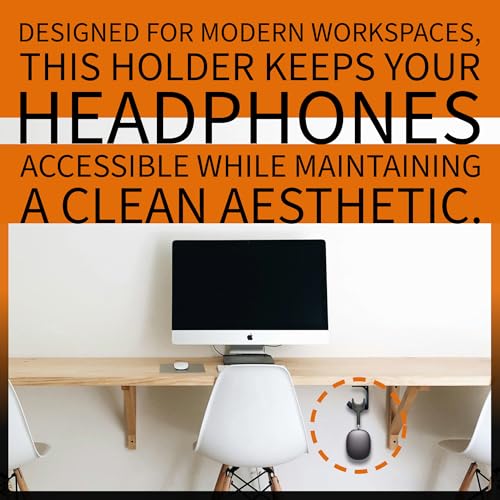 Image of SPROSO Headphone Stand Holder | Under Desk Hook & Cable Organizer | Stick-On Adhesive | Superior-Grade ABS | Includes Surface Cleaning Wipes for Easy Setup & Organization (Black, Pack of 4)