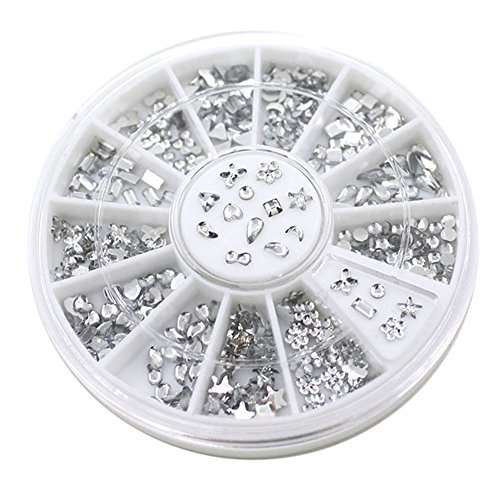 Polytree Fashion 3D Transparent Diamante Rhinestone Crystal Nail Art Tips Decoration Stickers Wheel