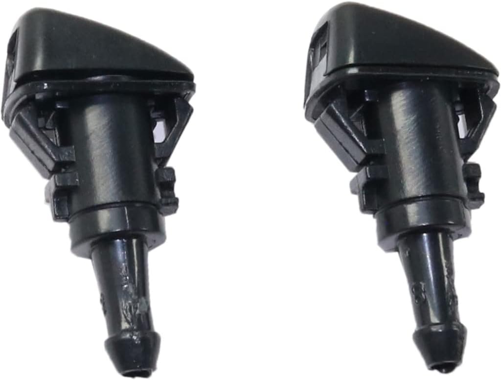 For Chrysler 300 2006 07 08 09 2010 Windshield Washer Nozzle Driver and Passenger Side | Pair | Plastic | Black | Replacement For 4805742AB, 58115