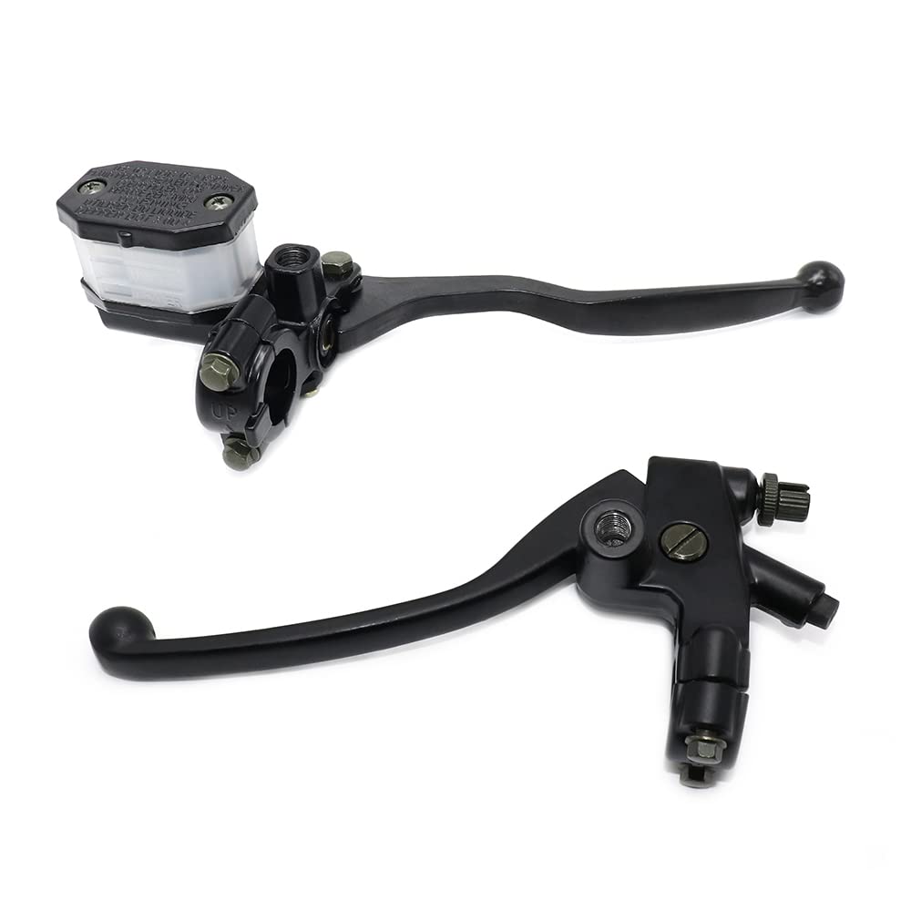 Eamrfvqt Leftright Brake Clutch Levers, Aluminum Motorcycle Brake Clutch Master Cylinder