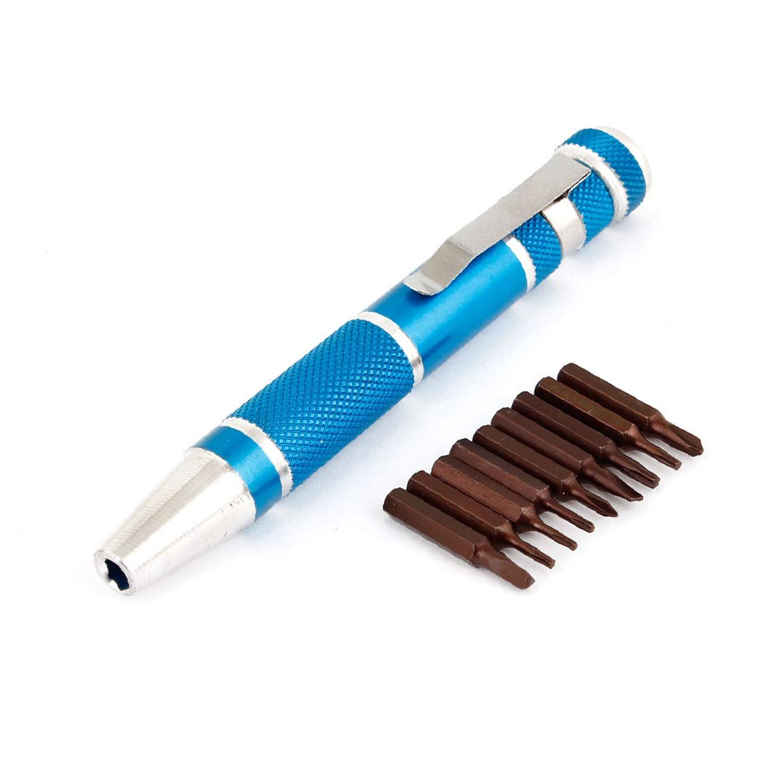 X-DREE 9 in 1 Torx Slotted Phillips Triangle Tip Head Screwdriver Bit Set Blue(Set di punte per cacciaviti a punta triangolare con punta a croce Phillips 9 in 1 con punta blu