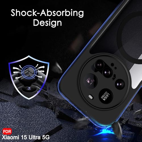 Image of TheGiftKart Hybrid Shockproof Back Cover Case for Xiaomi 15 Ultra 5G | Hard Back Cover Case for Xiaomi 15 Ultra 5G (PC & TPU, MagSafe Compatible, Transparent Clear Back, Black Sides)