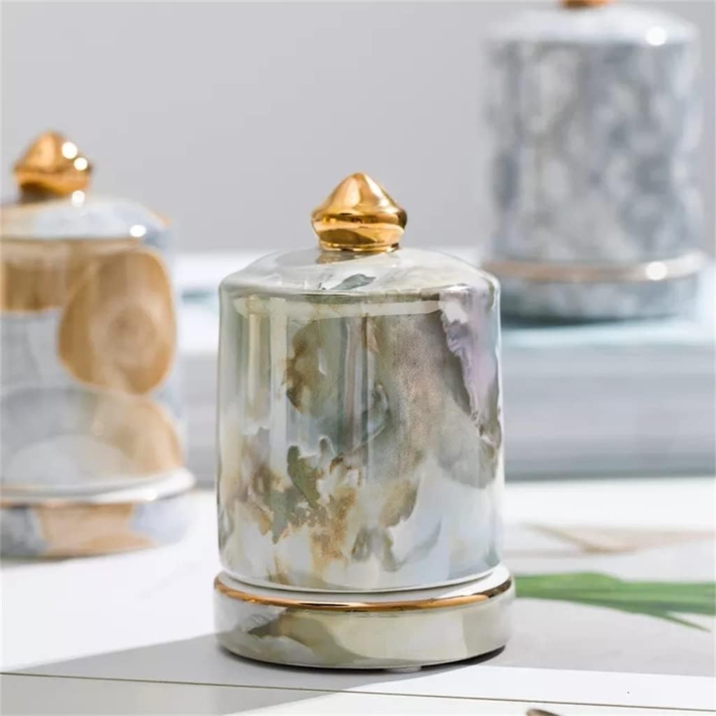 Desk Storage Box Portable Ceramic Toothpick Holder Storage Container Storage Box Dining Table Decorations (B 6.5x6.5x10cm)