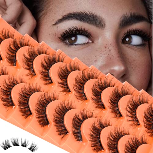 LANKIZ Cluster Lashes 10-16mm Fluffy Individual Cat Eye Lashes Natural Look 6D Wispy False Eyelashes Lash Clusters DIY Eyelash Extensions Curly Faux Mink Fake Lashes Strip 10 works Pack(Balsam Style) - Image 3