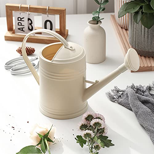 Long Spout Plant Watering Can 1/2 Gallon, Small Plastic Indoor Plant Watering Can For Outdoor Plants, Houseplant Bonsai Watering Can Outdoor, Watering Pot For Plants(68Oz Ivory) #TOP3