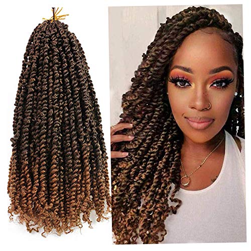 ZZZ Synthetic Pre-twisted Passion Twist Crochet Hair Passion Twist Hair Pre-looped Passion Twists Crochet Braiding Hair Extension 22Inch 120G/Packs 16Strands/Packs (5Packs/Lot, T1B-30)