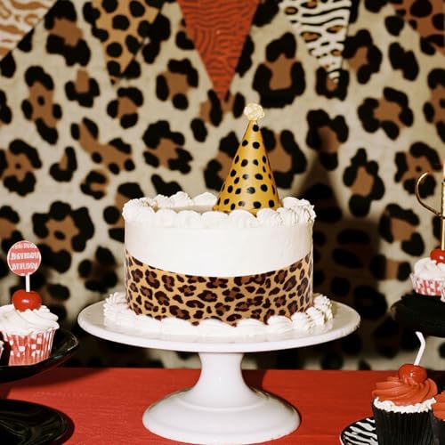 6pcs Bandes Comestibles à Motif Léopard pour Gâteau, en Papier de Riz pour Décorer les Côtés D'un Gâteau Lors D'une Fête D'anniversaire de Femme – vue 7