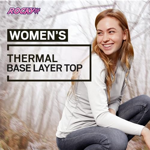 ROCKY Thermal Shirts for Women Fleece Lined Base Layer Tops Long Johns Underwear, Warm Insulated Extreme Cold Weather Pajamas3