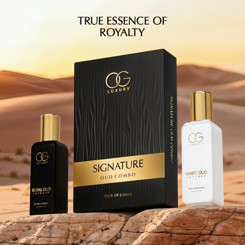 Image of Signature Oud Combo | Royal Oud & White Oud 21% Perfume Oil concentration Extrait De Parfum | Luxury Fragrances | Long lasting, Premium Perfume for Man | For All Occasions | Gift For Men, 40 ml, Pack of 2