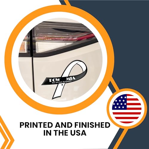 Image of Magnet Me Up POW MIA You are Not Forgotten Patriotic Ribbon Magnet Decal, 3.5x7 Inches, Heavy Duty Automotive Magnet for Car Truck SUV, in Support of American Military, Crafted in The USA