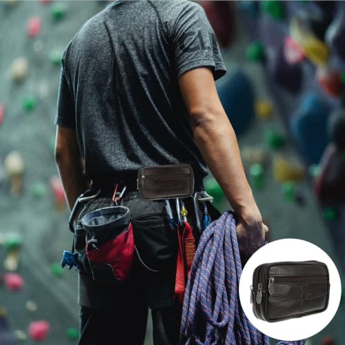 Riñonera resistente para teléfono evita bolsillos llenos bolso hombre PU 6