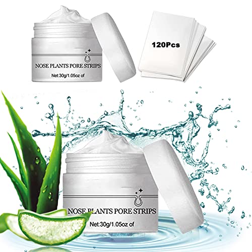 Nose Plant Pore Strips,Blackhead Remover Mask Pore Strips,60 G Black Head Remover Mask & 120 Pcs Nose Strips,Deep Cleansing Peel Off Mask Nose Plants Pore Strips For Remove Blackheads And Shrink Pores #TOP2