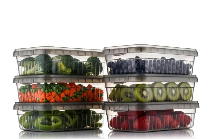 Image of TASMAX Fridge Storage Boxes, Plastic Fridge Containers, Fridge Accessories Items, (LINE FRIDGE CONTAINER (PACK OF 6))