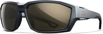 Wiley X Alpine Captivate Sunglasses, Ballistic Rated Safety Glasses for Men and Women, UV Eye Protection for Shooting, Fishing and Biking, Matte Graphite Grey Frames, Tungsten Mirror Lenses