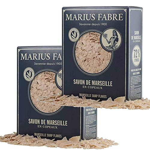 Marius Fabre Savon de Marseille en Copeaux 750 g dans une bou0094te NATURE - Lot de 2 Boites