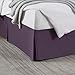 Nestl Bedding Double Brushed Microfiber Dust Ruffle, 14-Inch Tailored Drop Pleated King Bed-Skirt, Dark Purple